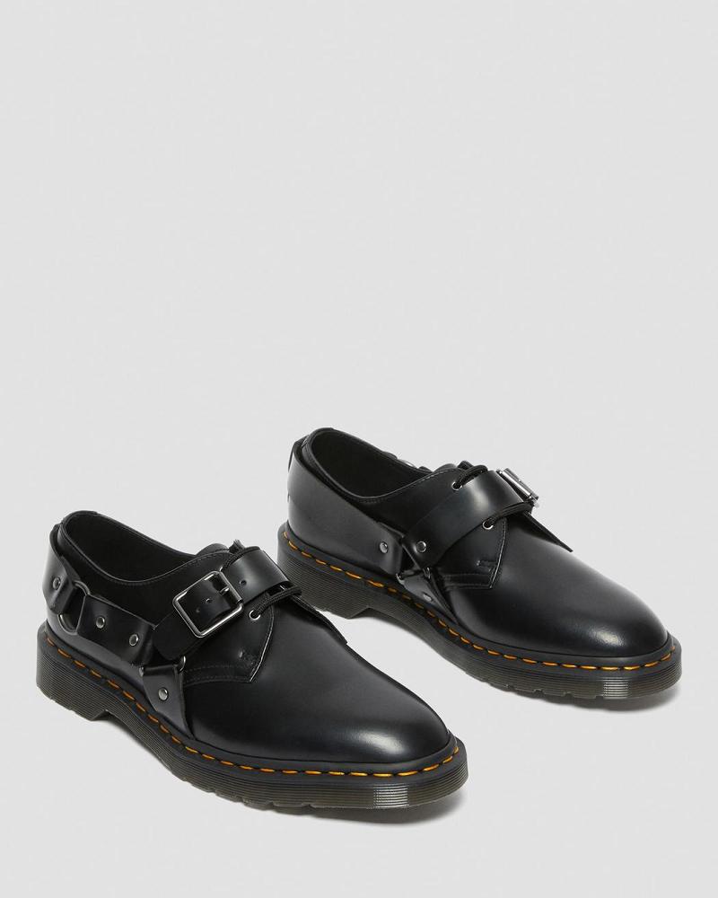 Zapatos Con Hebilla Dr Martens Henree Polished Smooth Cuero Hombre Negros | MX 235SGL